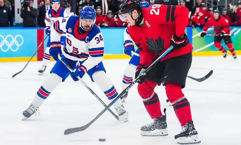 Team Canada vs U.S. Olympics hockey
